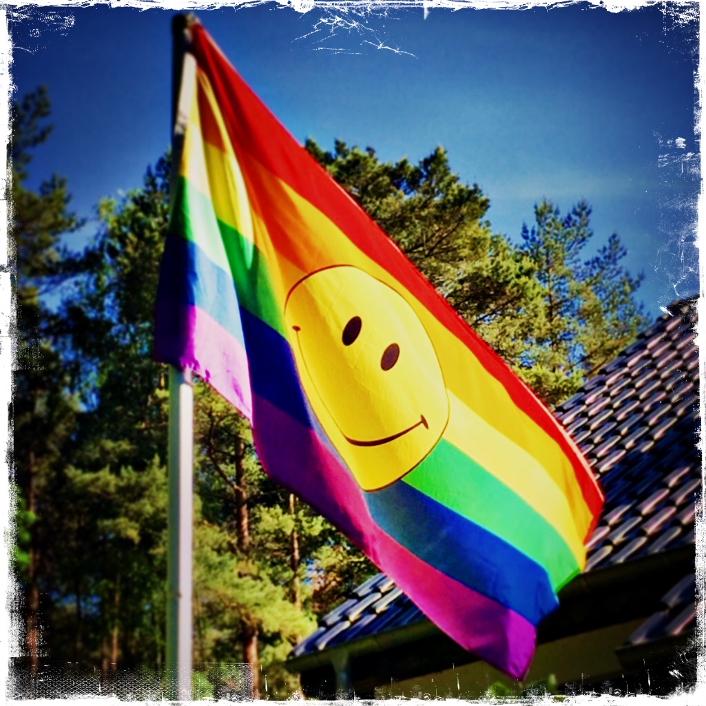 Regenbogenfahne mit Smiley © Sandra Grüning