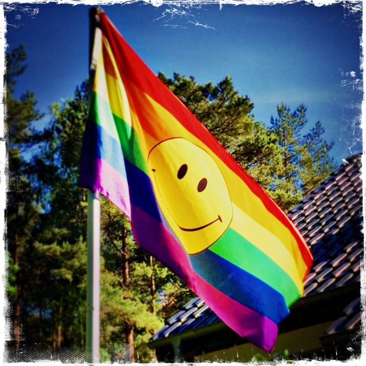 Regenbogenfahne mit Smiley © Sandra Grüning